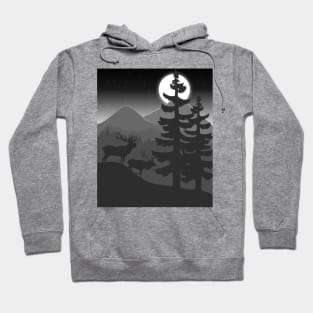 DEER IN MOUNTAIN NIGHT Hoodie